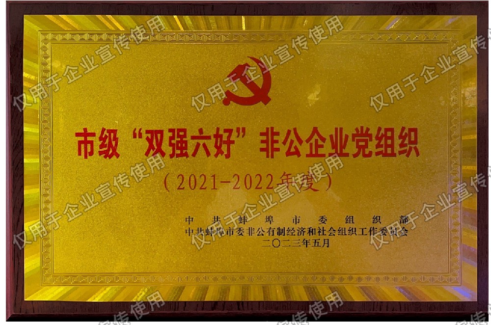 市级“ 双强六好”非公企业党组织